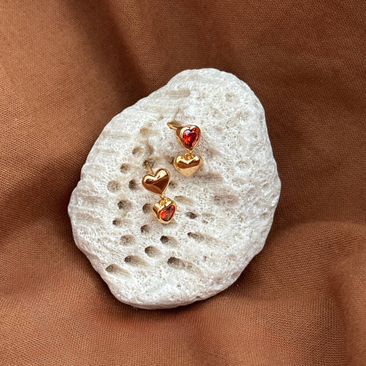 Namaste Jewelry - Heart Drop Studs