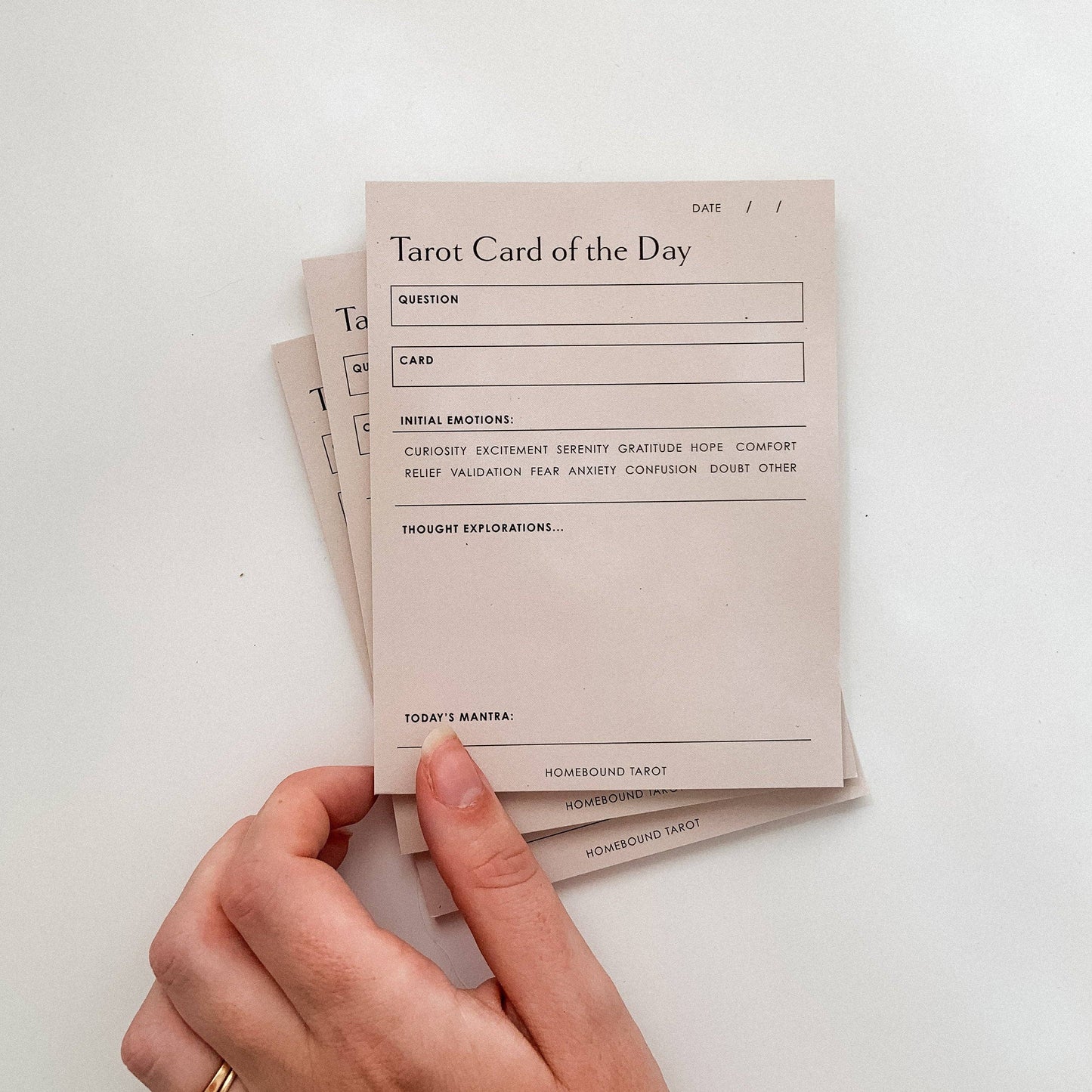 Homebound Tarot - Daily Tarot Reading Pad | Emotions Check-in