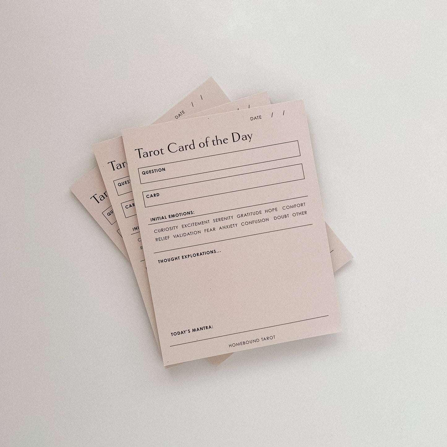 Homebound Tarot - Daily Tarot Reading Pad | Emotions Check-in