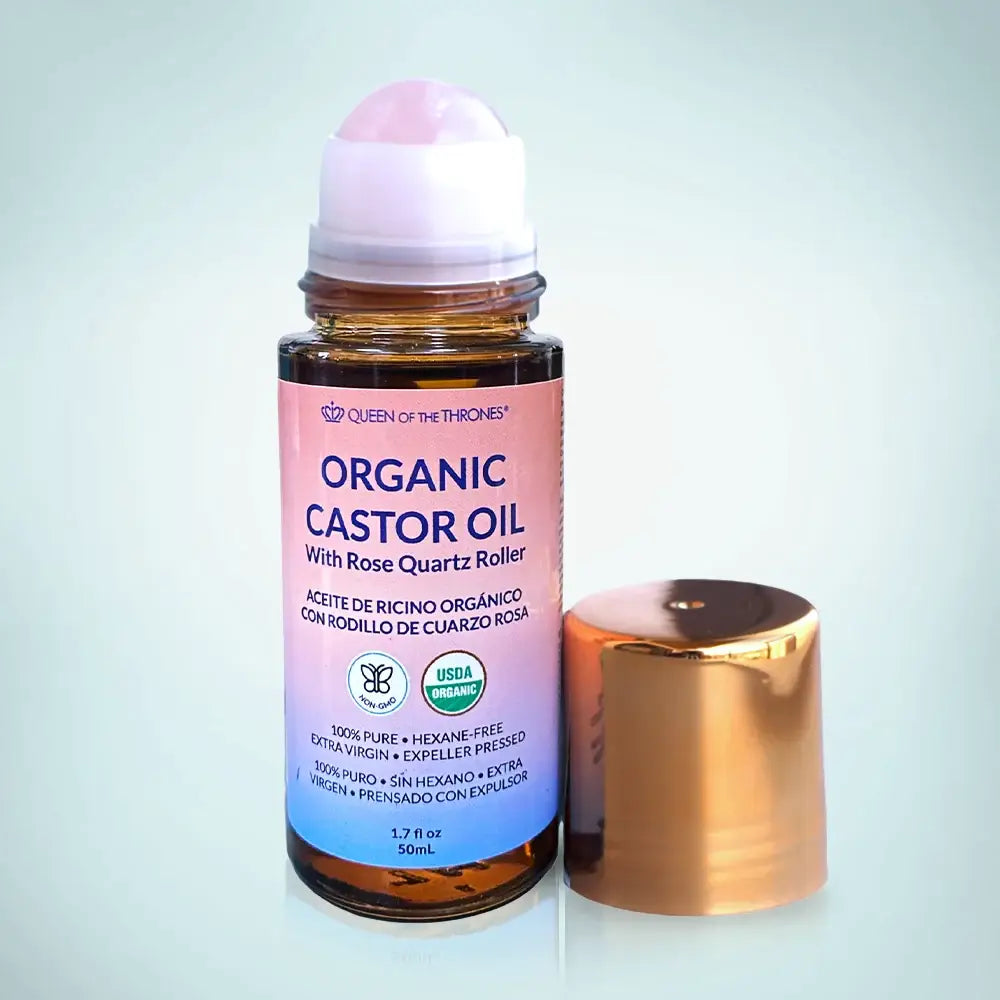 Queen of Thrones - Organic Castor Oil Roll-On with Rose Quartz