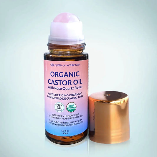 Queen of Thrones - Organic Castor Oil Roll-On with Rose Quartz