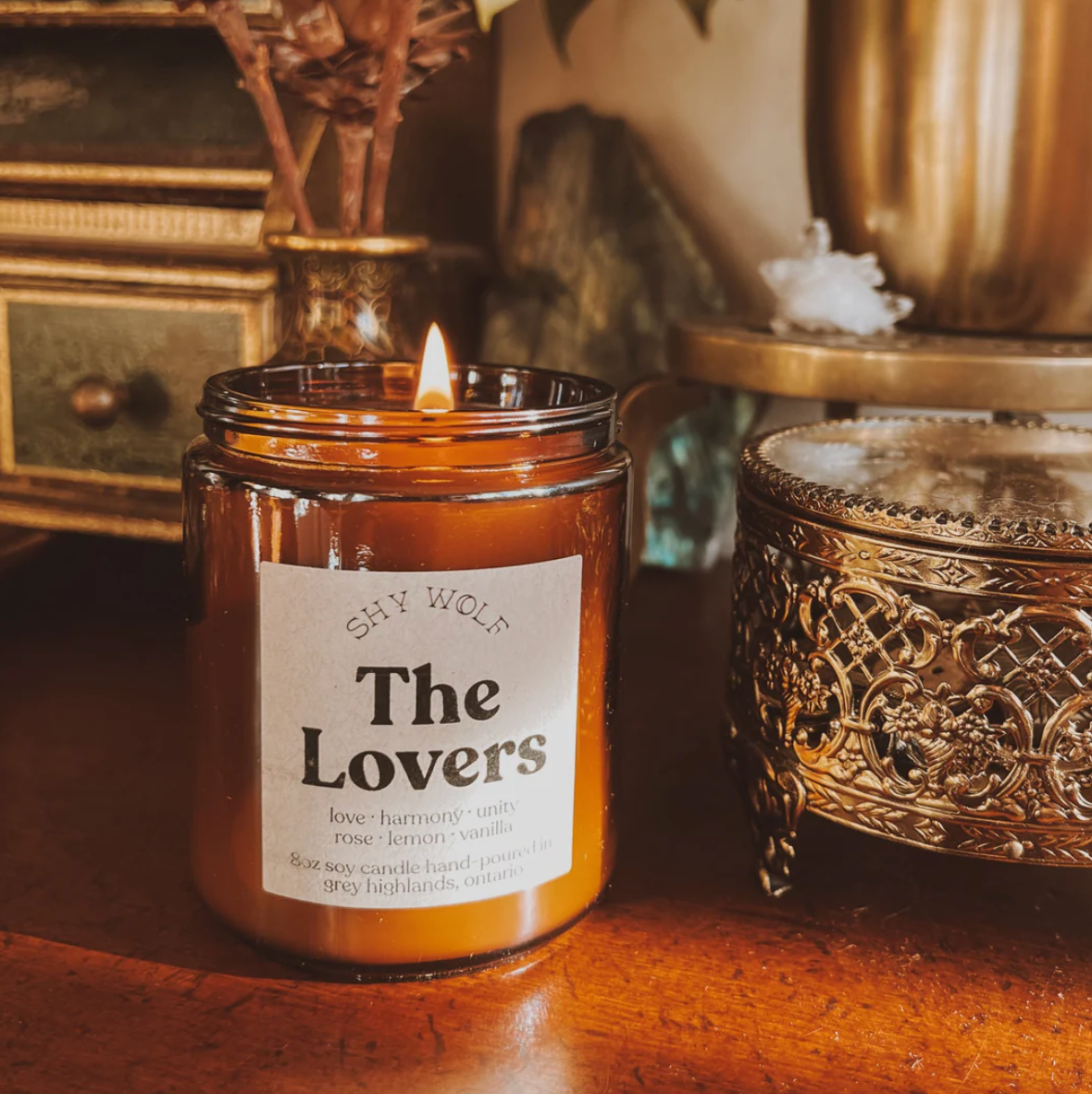 Shy Wolf Candle - Tarot Collection