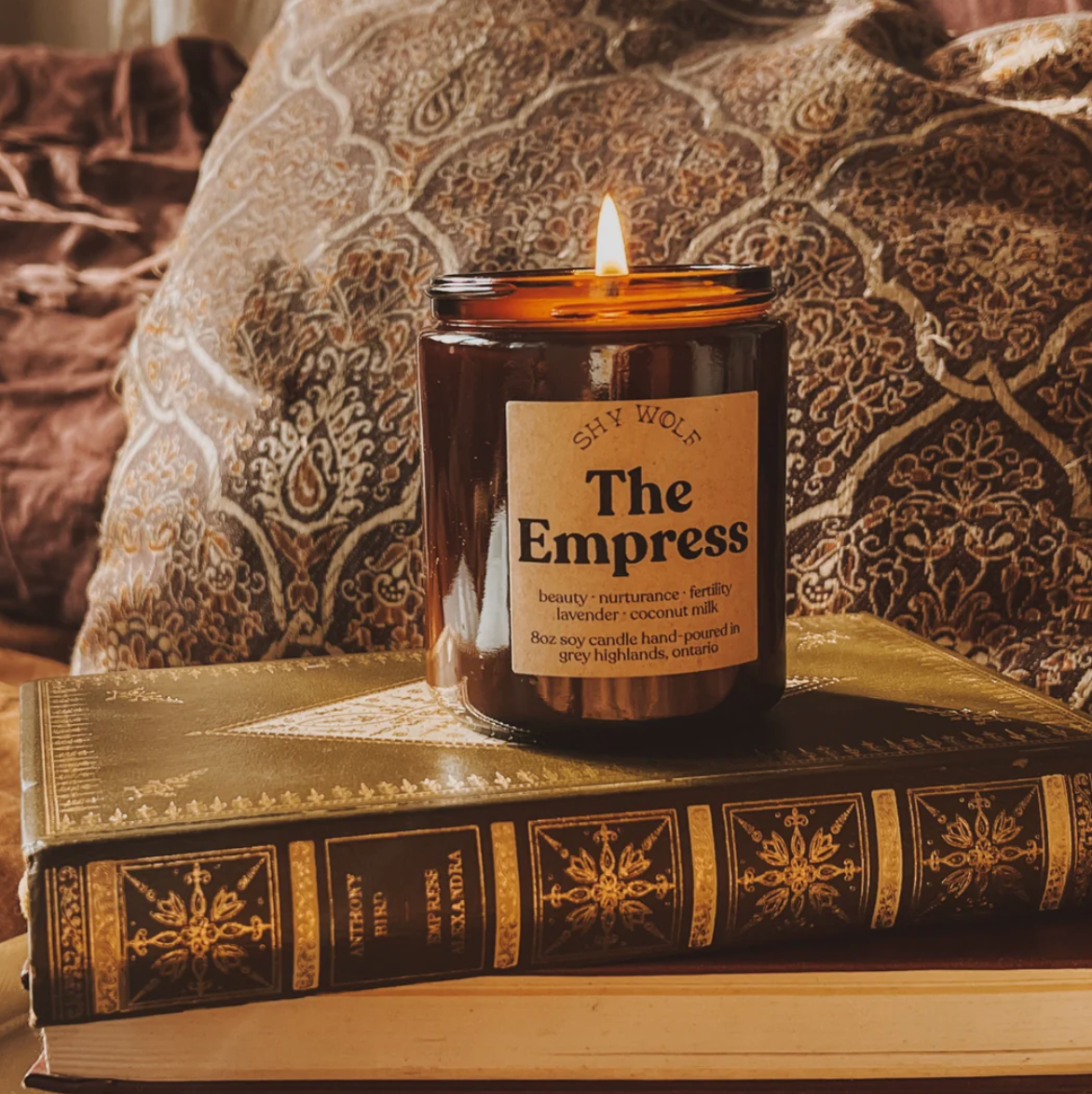 Shy Wolf Candle - Tarot Collection