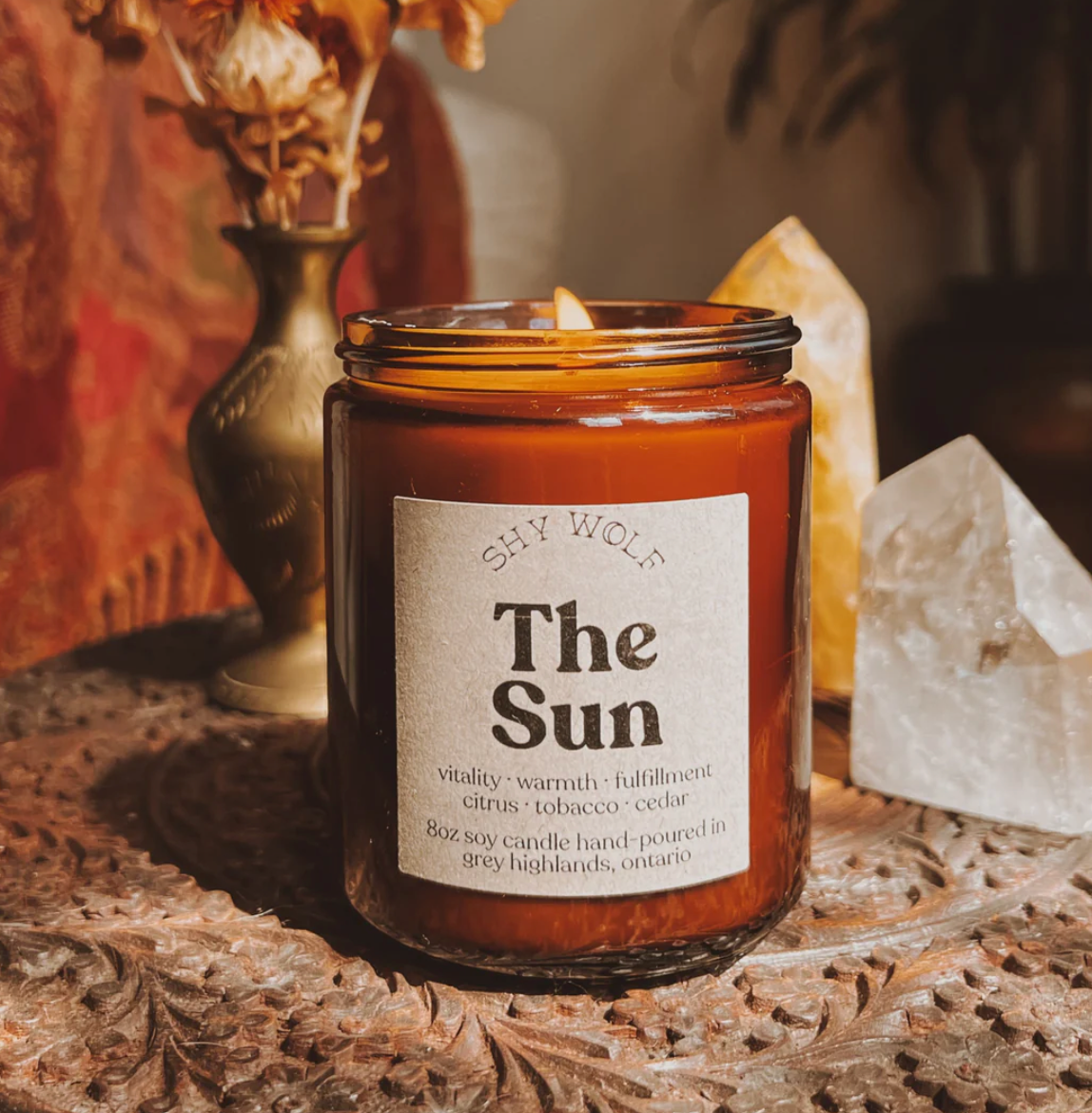 Shy Wolf Candle - Tarot Collection