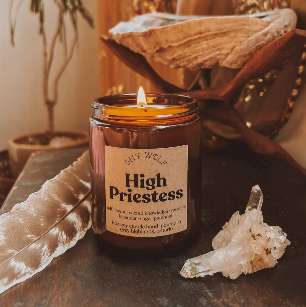 Shy Wolf Candle - Tarot Collection