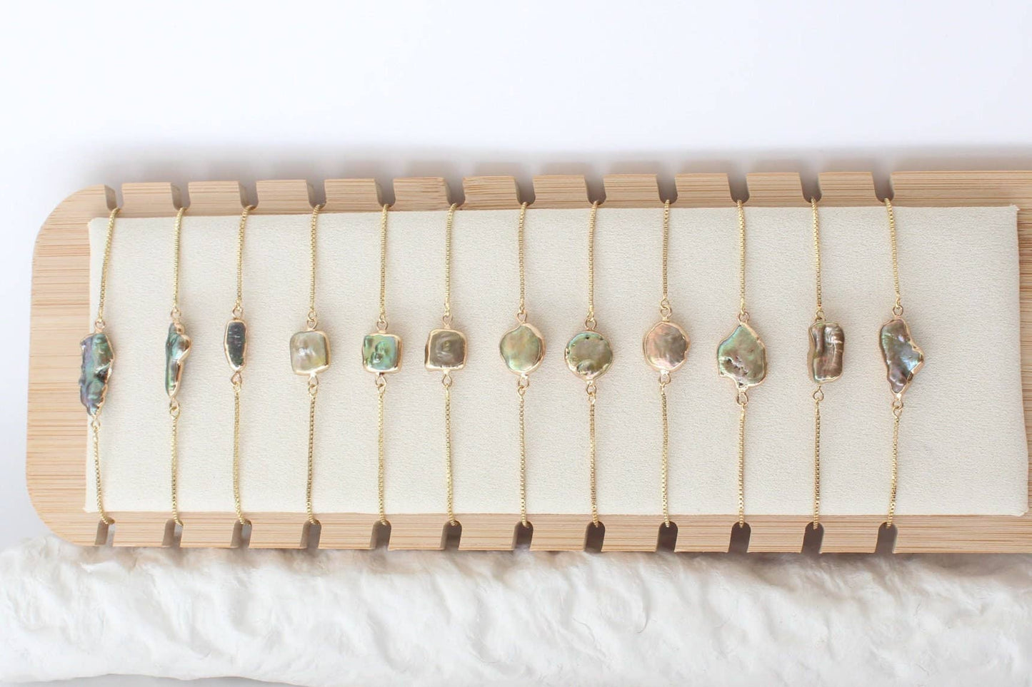 iBijoux - Pearl Gold Chain Bracelet