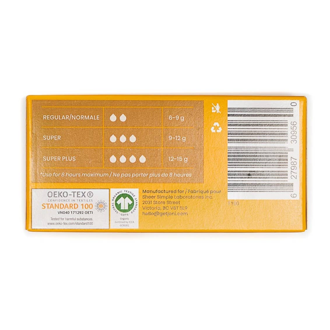 joni - Organic Cotton Non-Applicator Tampons