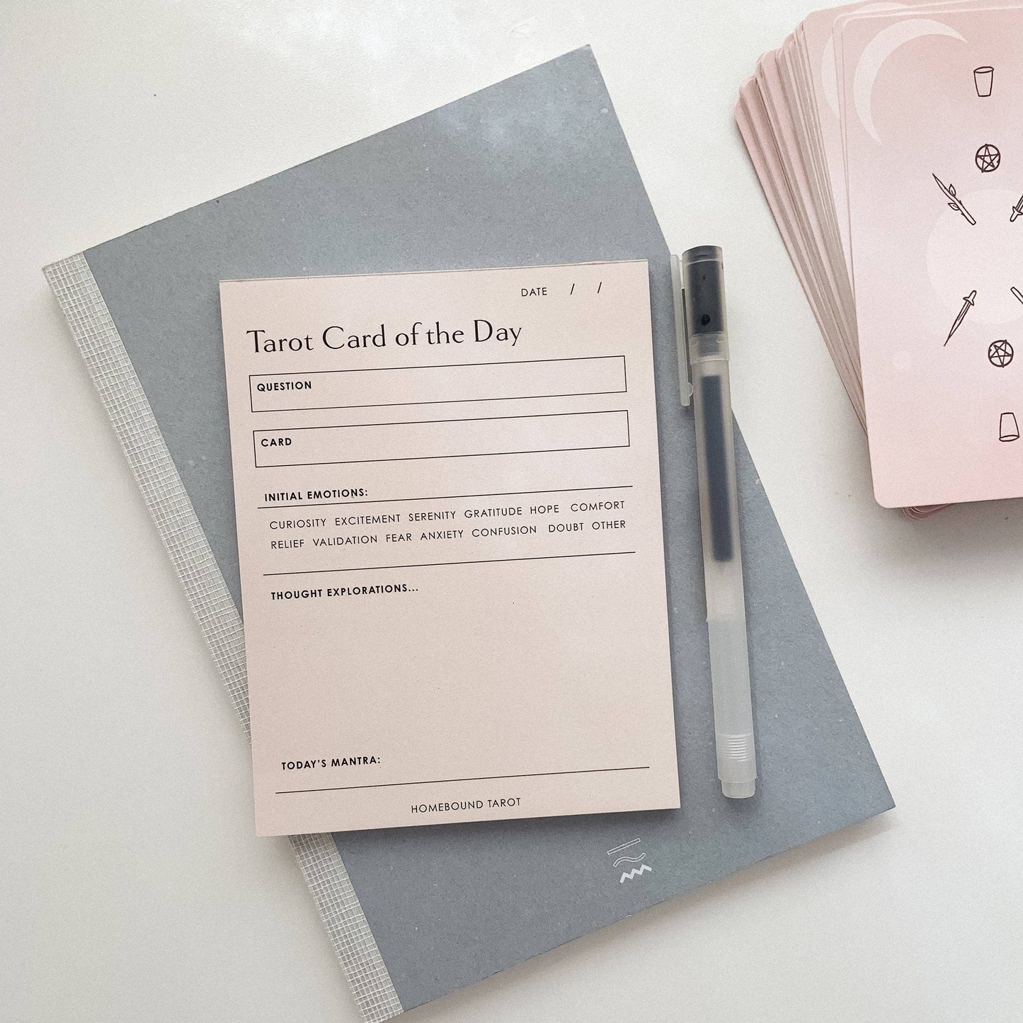 Homebound Tarot - Daily Tarot Reading Pad | Emotions Check-in