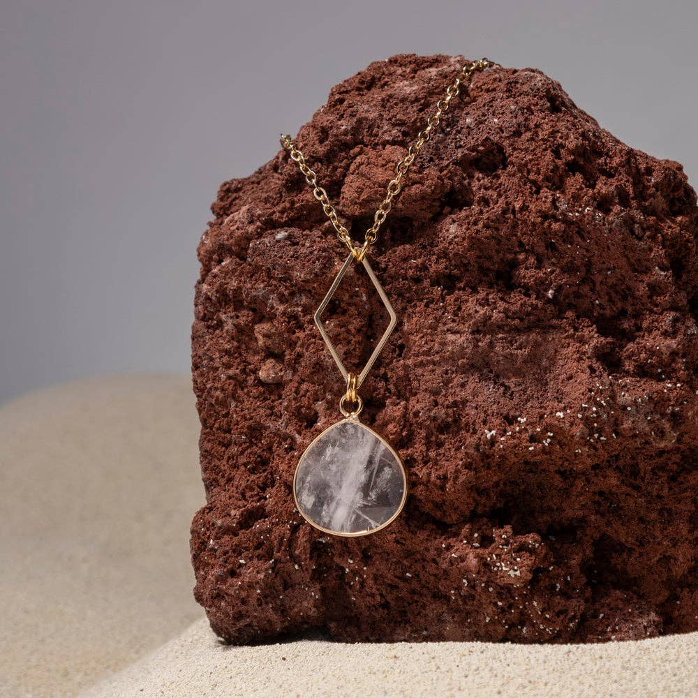 TISH jewelry - Rosa Teardrop Quartz Necklace