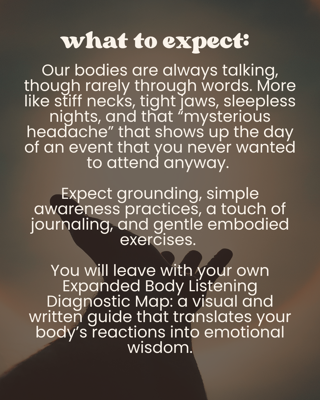 Event:  How to Talk So Your Body Will Listen Jenn Armstrong (Nov 21st)