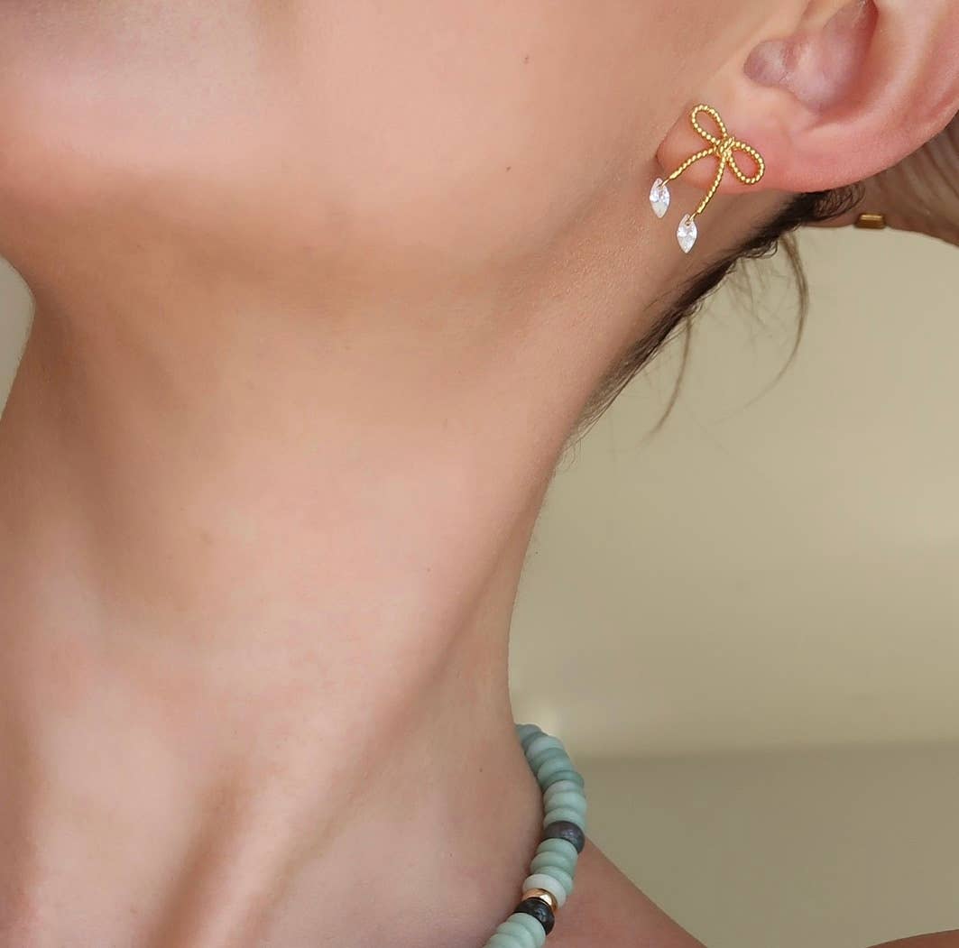 Namaste Jewelry - Rope Bow Studs- Gold