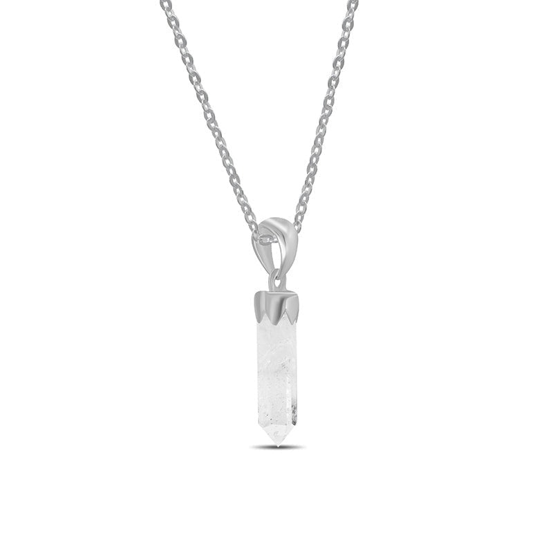 Silver Crystal Point Necklace