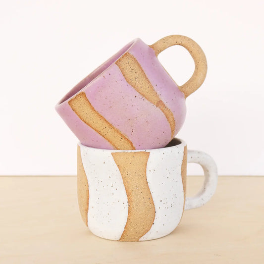 Nightshift Ceramics - White & Beige Coffee Mug