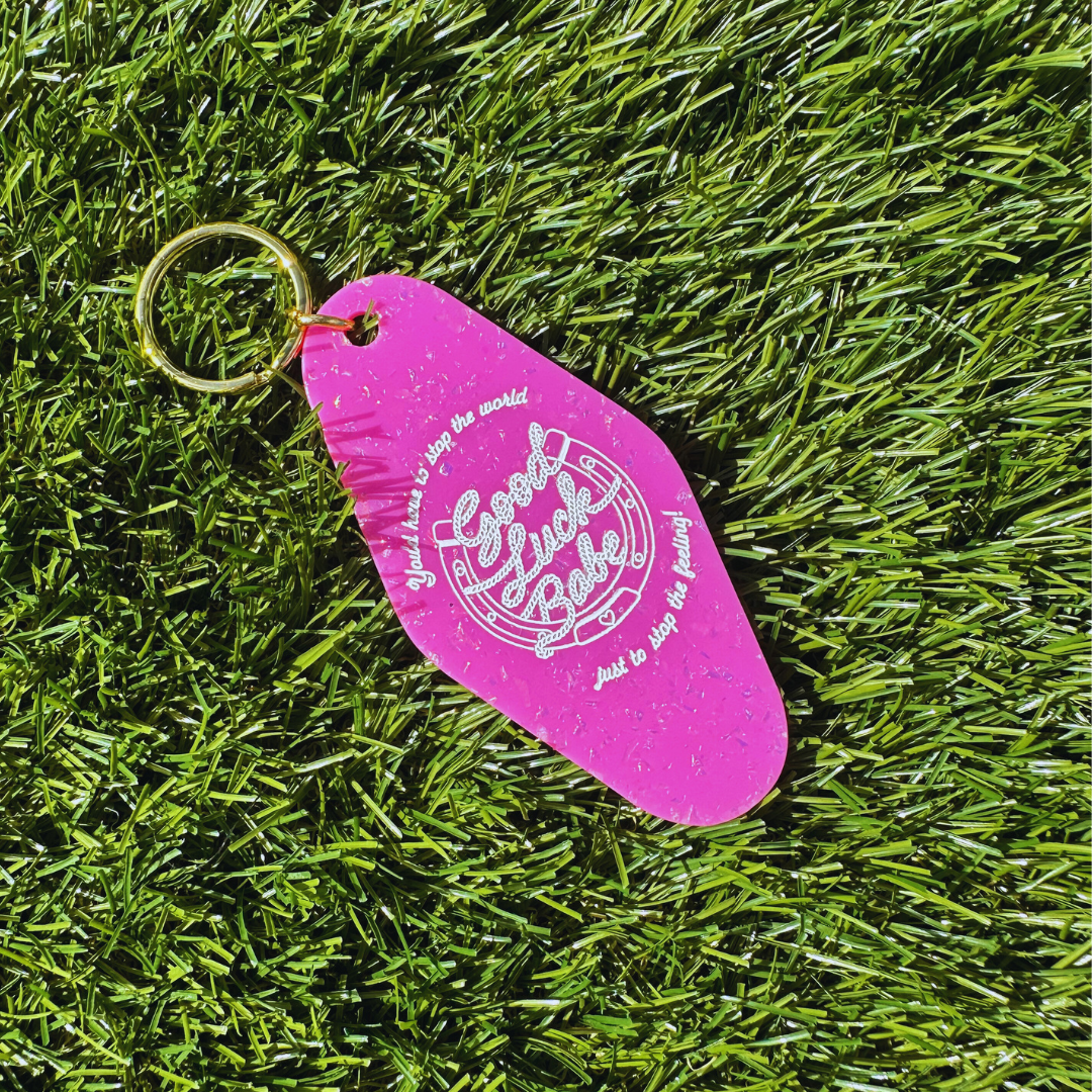 Party Mountain Paper co. - Good Luck Babe Motel Tag Keychain