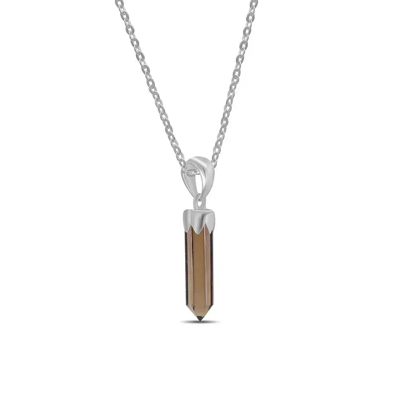 Silver Crystal Point Necklace