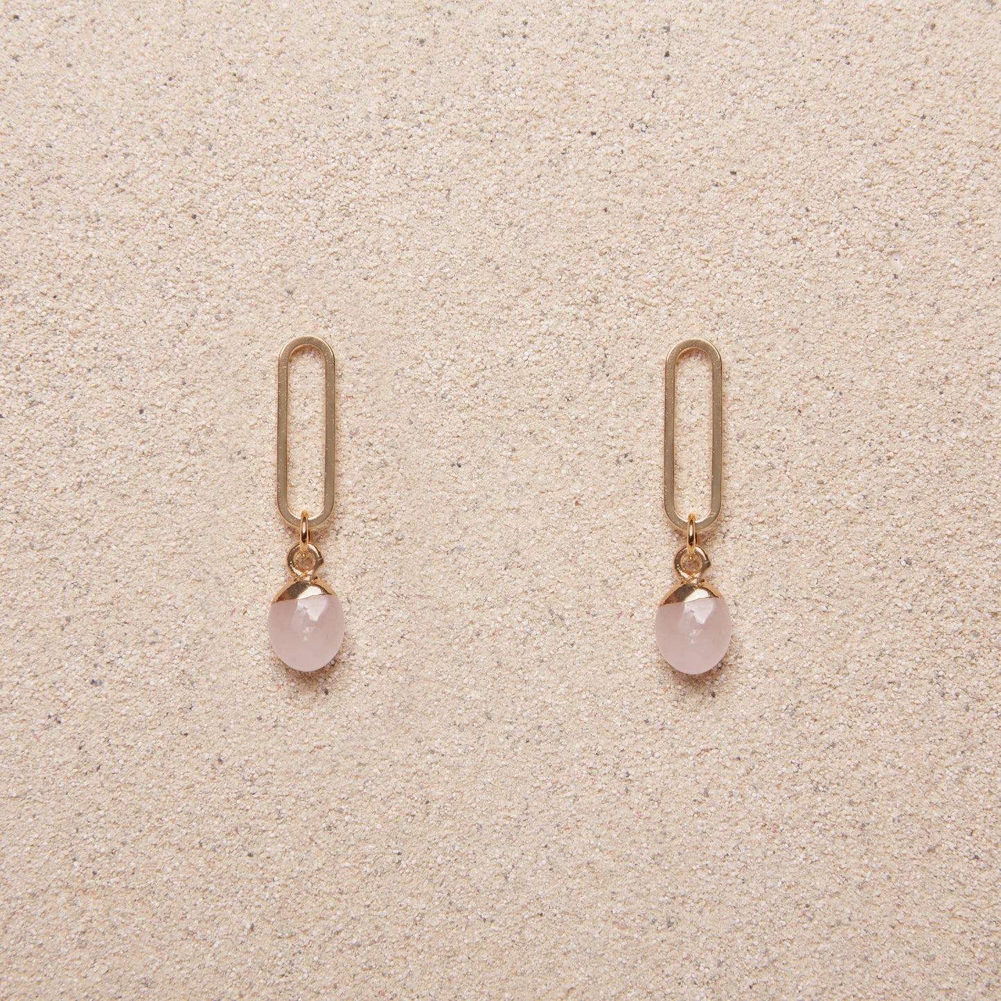 TISH jewelry - Skye Rose Quartz Earrings