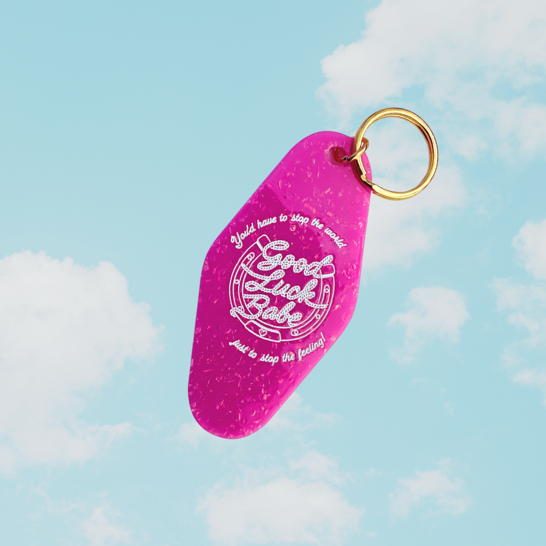 Party Mountain Paper co. - Good Luck Babe Motel Tag Keychain