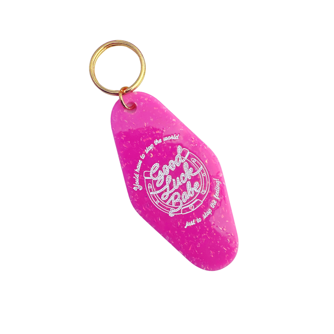 Party Mountain Paper co. - Good Luck Babe Motel Tag Keychain