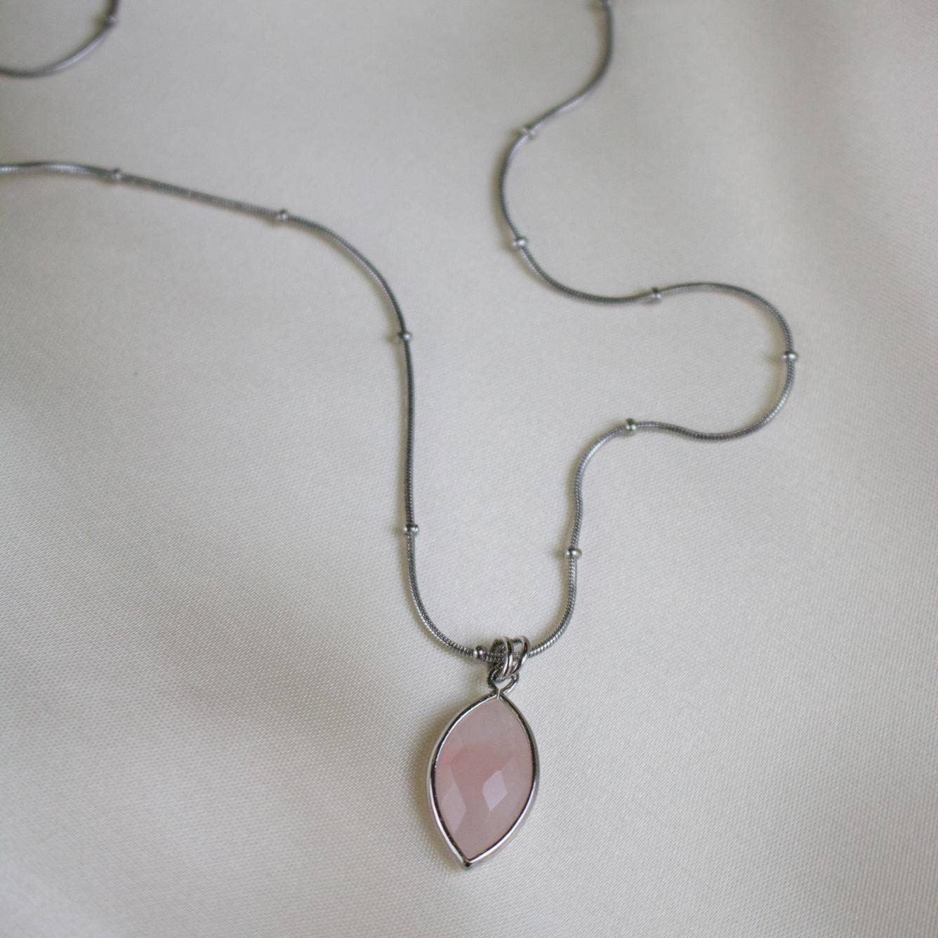 TISH jewelry - Suzie Rose Quartz Charm Necklace