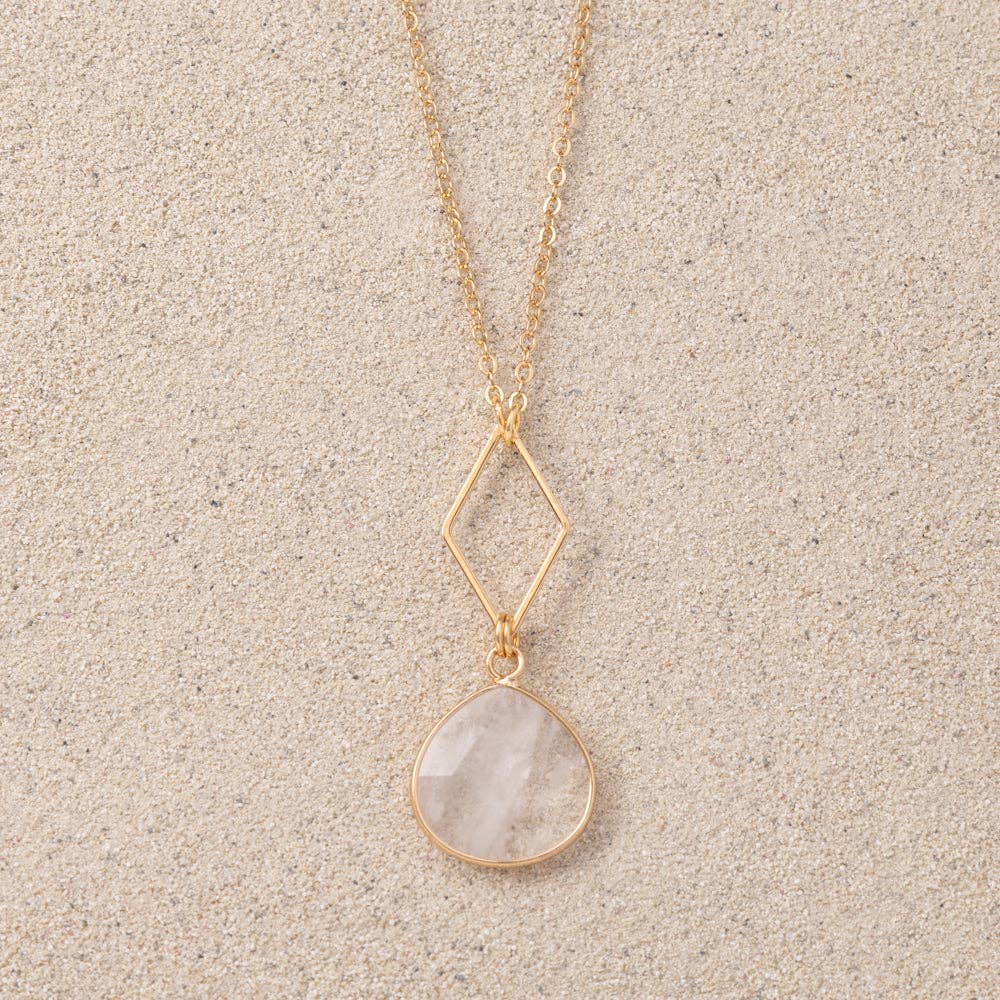 TISH jewelry - Rosa Teardrop Quartz Necklace