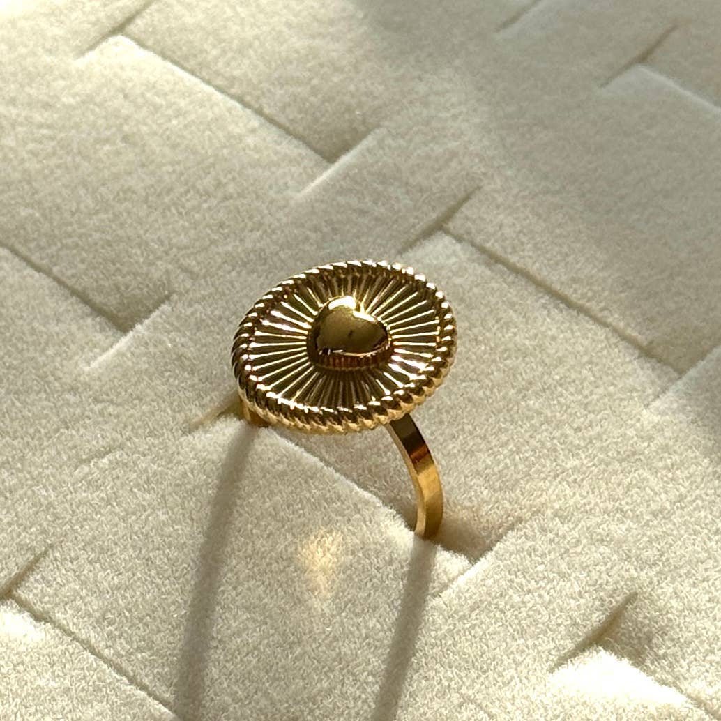Namaste Jewelry - Ribbed Heart Ring