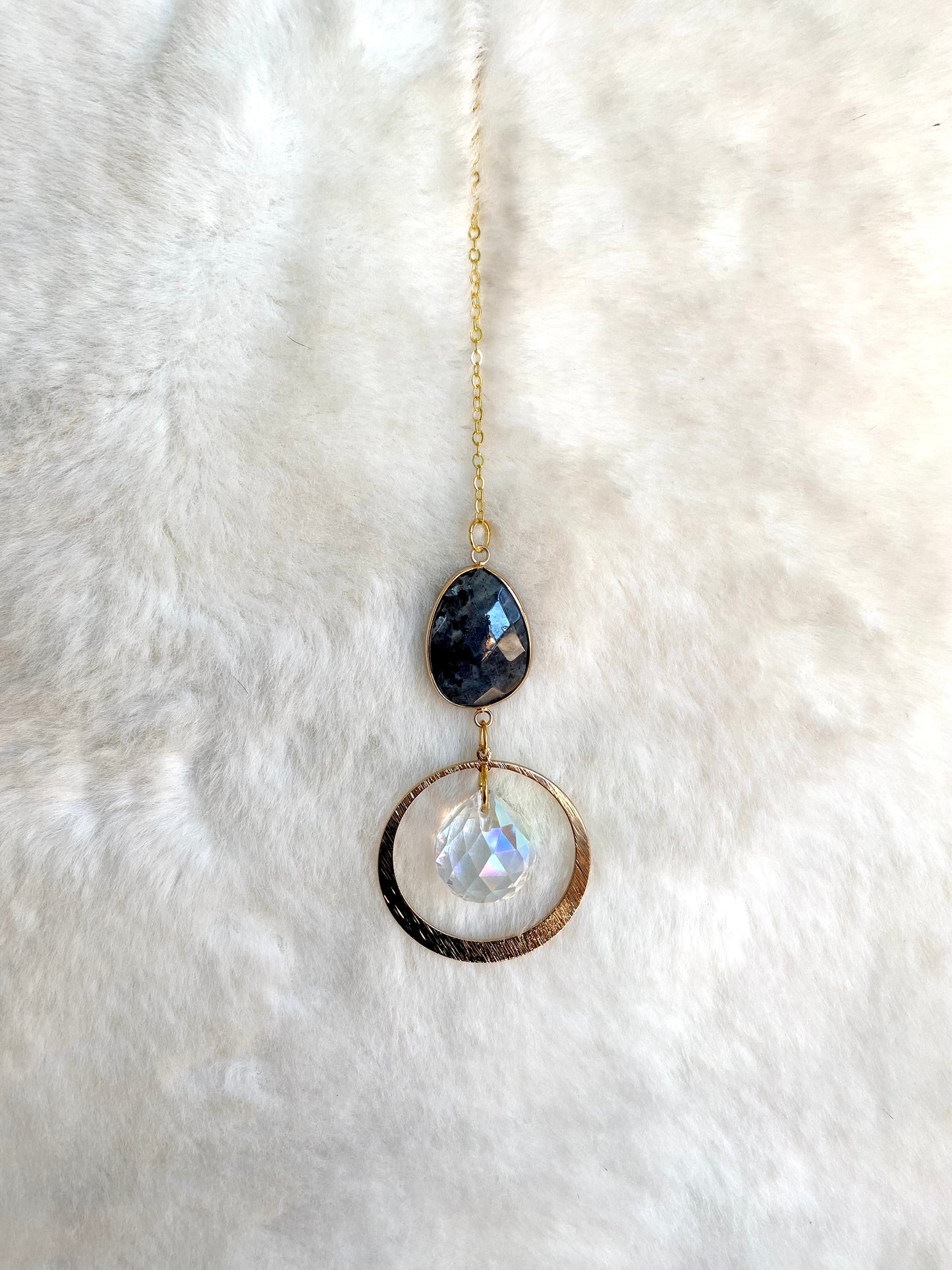 Byond the Looking Glass - Gemma Black Labradorite Suncatcher