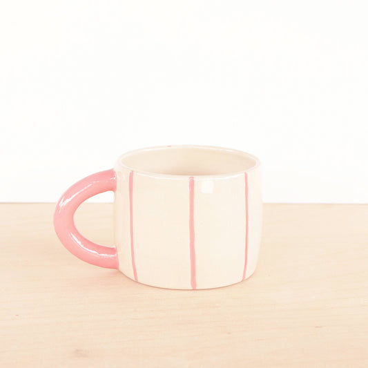 Nightshift Ceramics - Pink Stripe Ceramic Coffee Mug