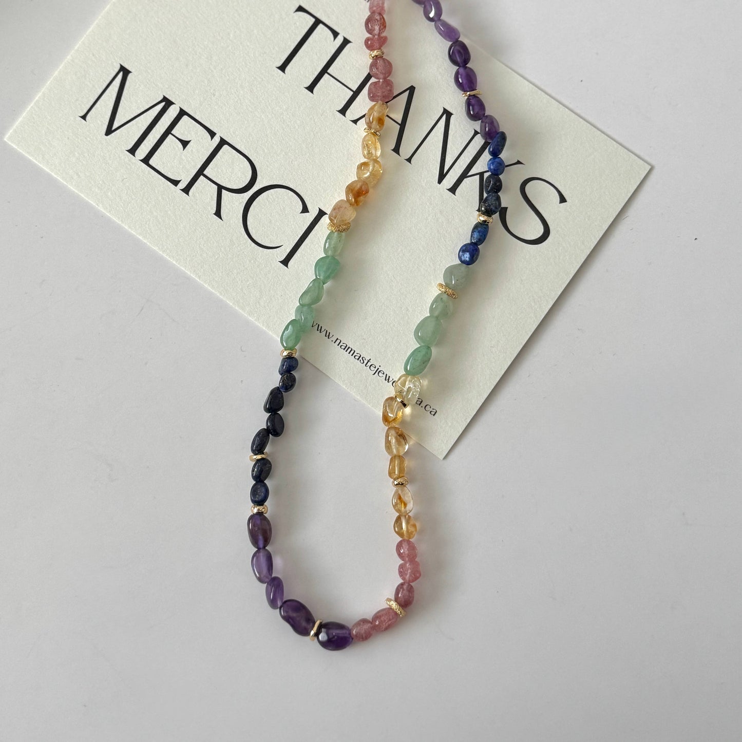 Namaste Jewelry - Rainbow Bead Necklace 