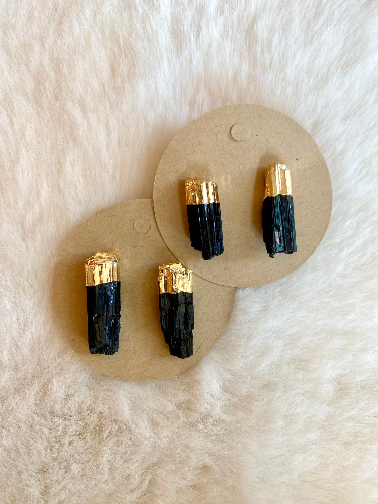 Black Tourmaline Stud Earrings