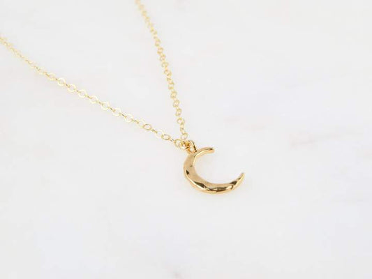 Emery and Opal - Gold Crescent Moon Necklace