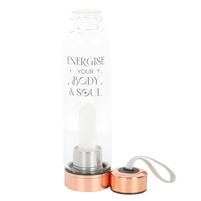 Crystal Infused Glass Water Bottle