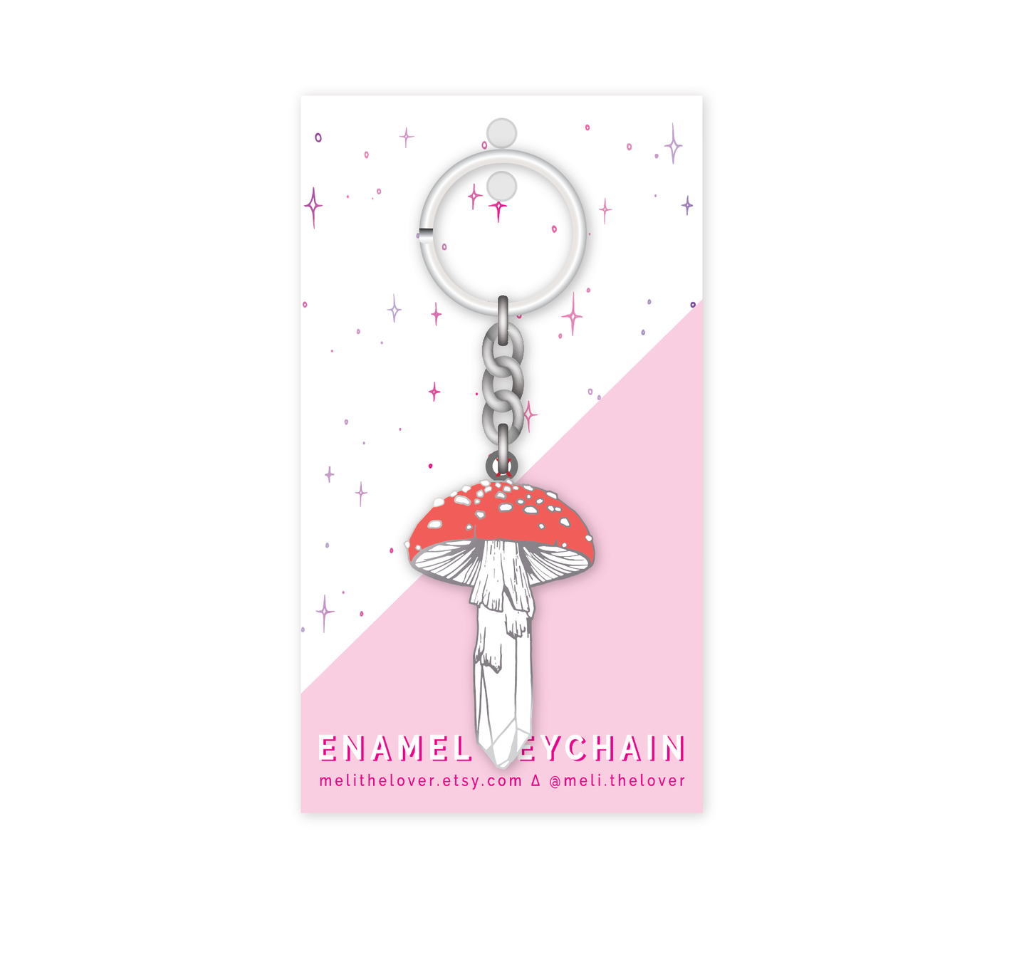 Meli TheLover - Crystal Mushroom Enamel Keychain