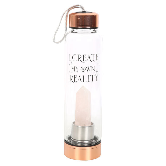 Crystal Infused Glass Water Bottle