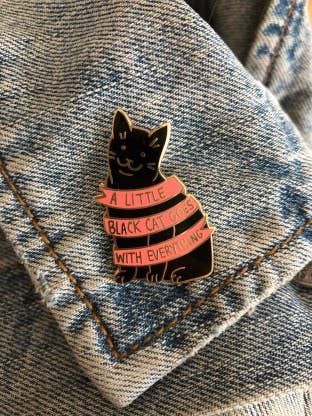 Considerate Cat - Black Cat Enamel Pin