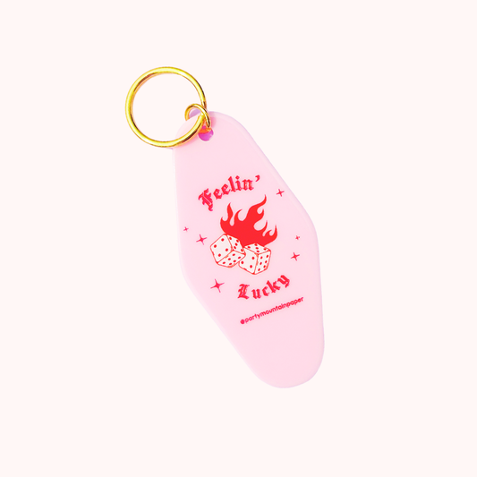 Party Mountain Paper co. - Feelin' Lucky Motel Tag Keychain