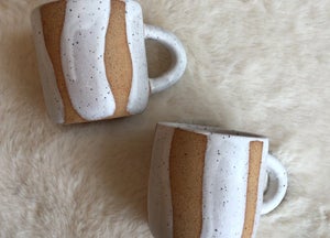 Nightshift Ceramics - White & Beige Coffee Mug